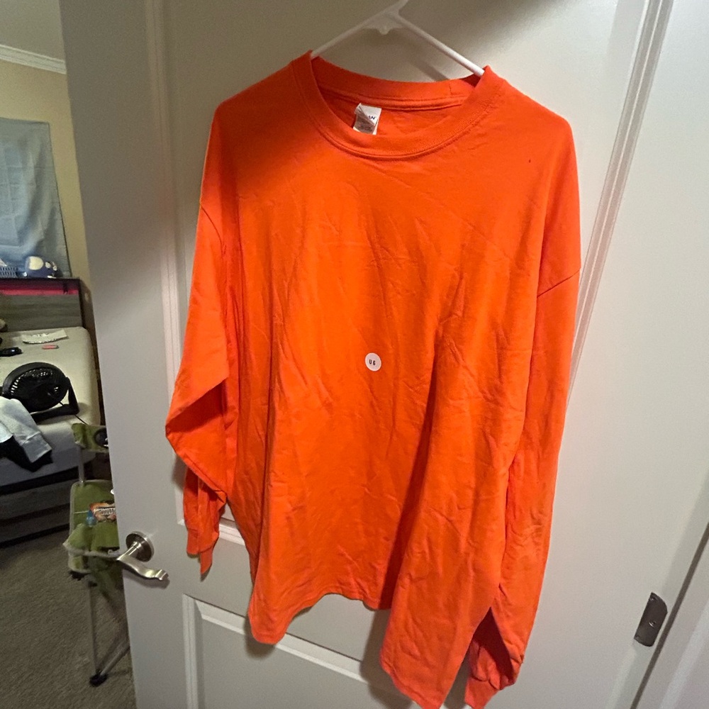 Xl plain orange long sleeve construction shirt